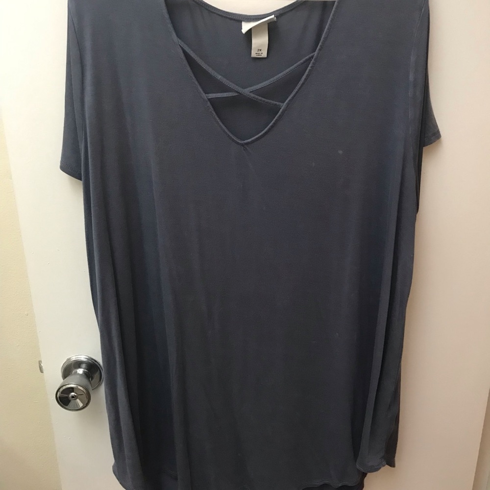 Ava & Viv 2X Distressed Tunic